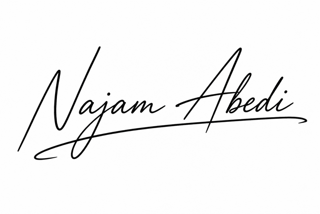 najam Abedi signature